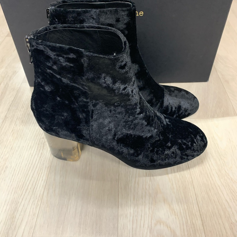 (AN-91) RAG & BONE DREA BLACK VELVET BOOTIES - Picture 4 of 6
